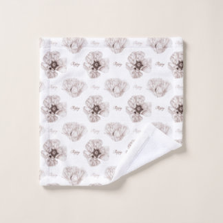 Toalha De Rosto Flor Ilustrado de Poppy