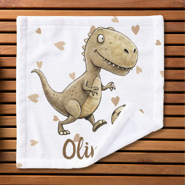 Toalha De Rosto Fofo Tiny Trex Jogando Futebol Personalizado