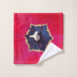 Toalha De Rosto Fotografia da Macro Natureza da Pasta Vermelha Neg