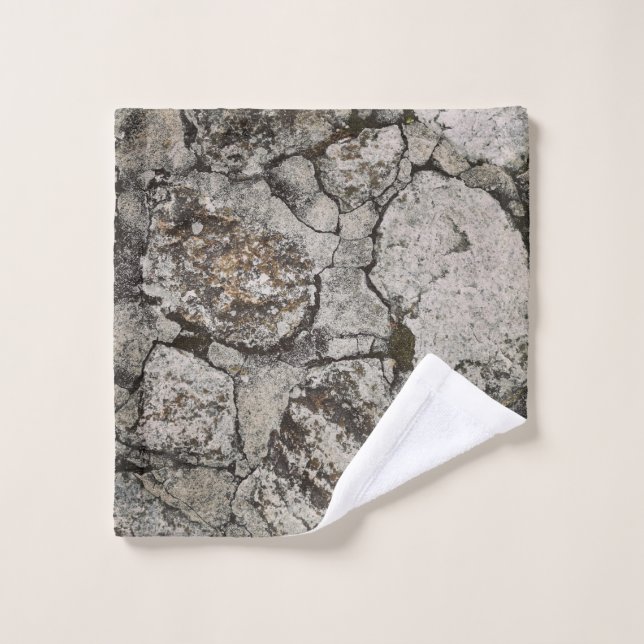 Toalha De Rosto Fragmento de pedra negra e cinza (Pano de lavar)
