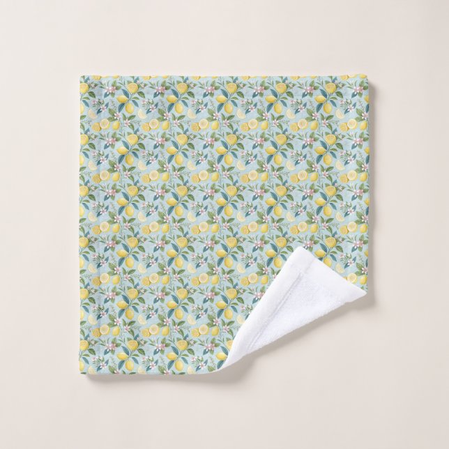 Toalha De Rosto Fresh Lemon Floral Botanical Pattern  (Pano de lavar)