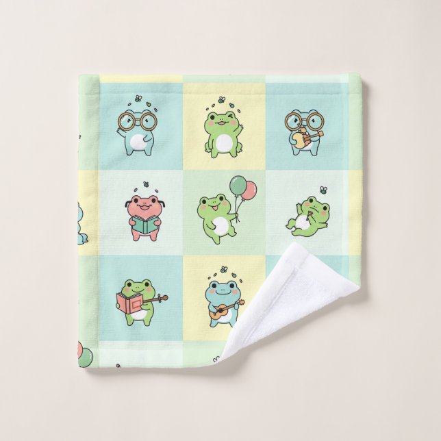 Toalha De Rosto Frogs with Tiny Hobbies (Pano de lavar)