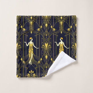 Toalha De Rosto Gabsy gold and black decorative pattern