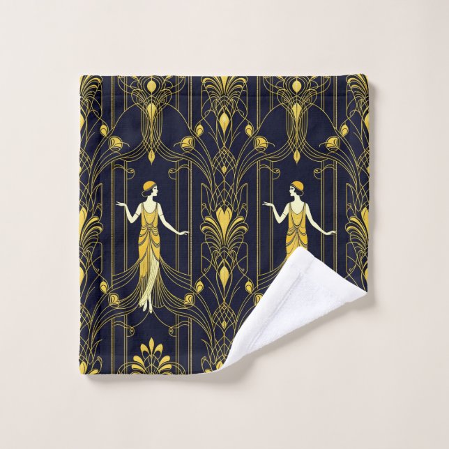 Toalha De Rosto Gabsy gold and black decorative pattern (Pano de lavar)