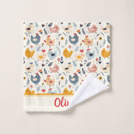 Toalha De Rosto Galinhas bonitas na Fazenda personalizadas