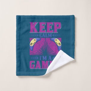 Toalha De Rosto Gamer Art Mantém-Se Calmo Eu Sou Um Jogador