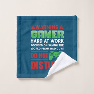 Toalha De Rosto Gamer Gift Gamer Duro No Trabalho