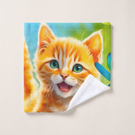 Toalha De Rosto Gatinho Alegre
