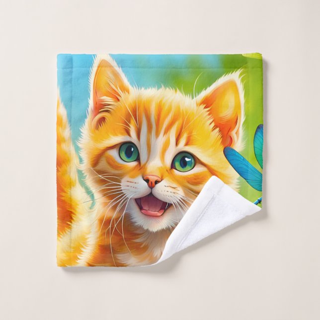 Toalha De Rosto Gatinho Alegre (Pano de lavar)