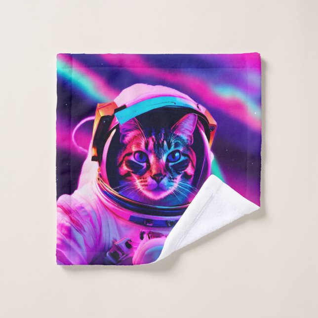 Toalha De Rosto gato astronauta (Pano de lavar)