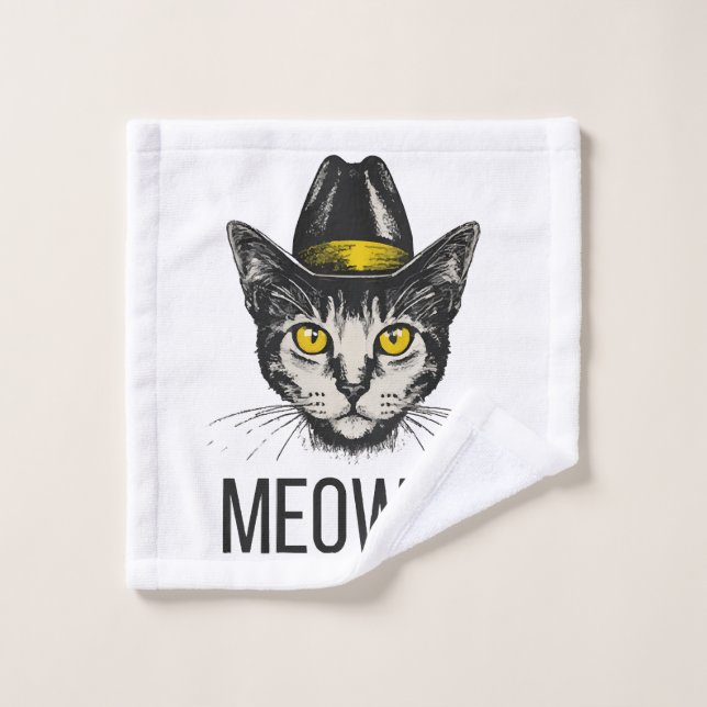 Toalha De Rosto Gato Divertido Meowdy (Pano de lavar)