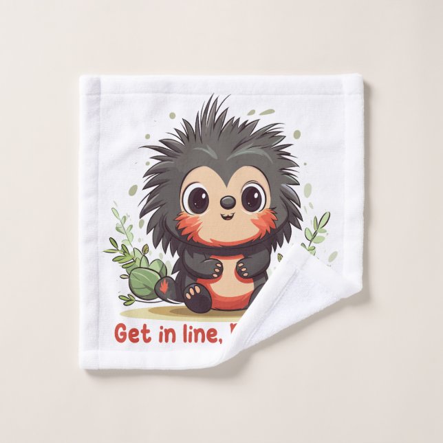 Toalha De Rosto Get in line, Porcupine (Pano de lavar)
