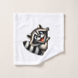 Toalha De Rosto Gif de Natal Adorable Raccoon - Feriado Bonito