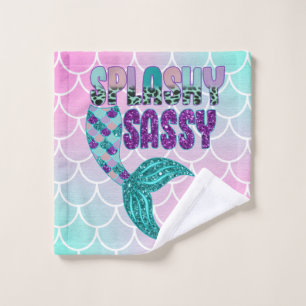 Toalha De Rosto Girly Splashy Sassy Pink Roxo - Púrpura - Cauda da