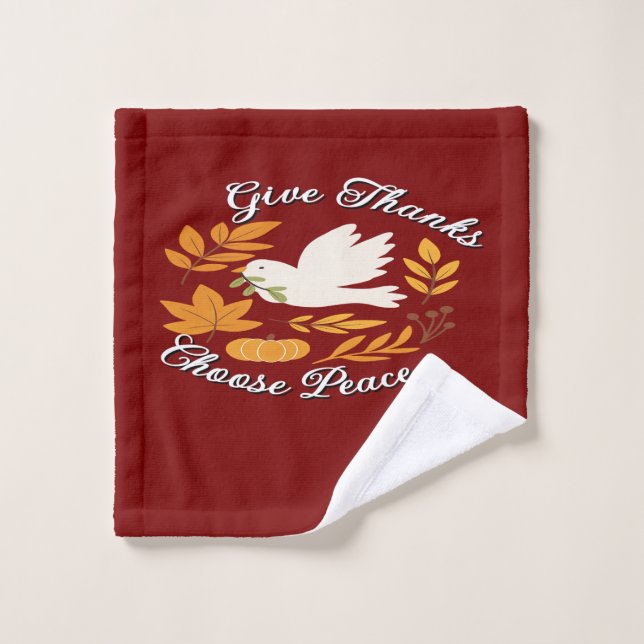 Toalha De Rosto 'Give Thanks, Choose Peace' Towel (Pano de lavar)