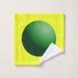 Toalha De Rosto Green Sphere on Yellow Accent Pillow