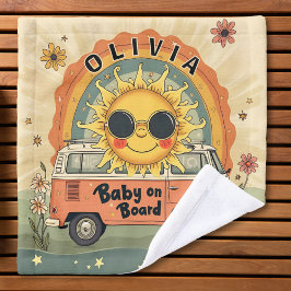 Toalha De Rosto Groovy Retro Smiling Baby Sun, Peace & Love Vibes