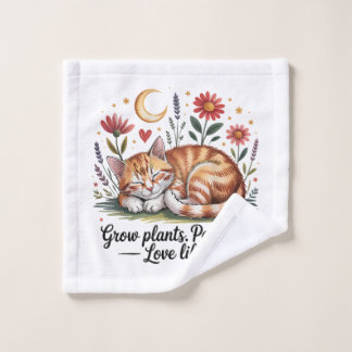 Toalha De Rosto Grow Plants Pet Cats Love Life Cute Gardening