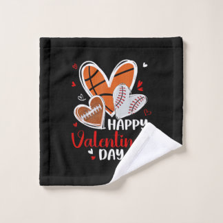 Toalha De Rosto Happy Valentine Baseball Football Basketball Heart