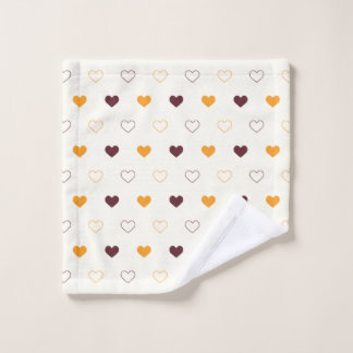 Toalha De Rosto Heart Pattern with Orange & Brown Hearts