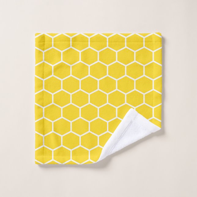 Toalha De Rosto Honeycomb Geometric White Lines Bumblebee (Pano de lavar)