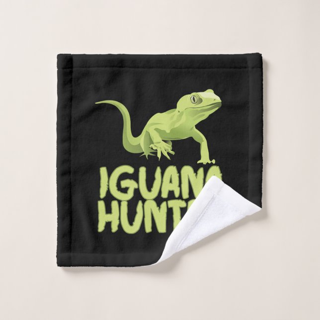 Toalha De Rosto Iguana Hunter - Funny Iguana Reptile Lizard Pet (Pano de lavar)