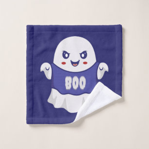 Toalha De Rosto Ilustração Divertida de Fantasma Assustador para D