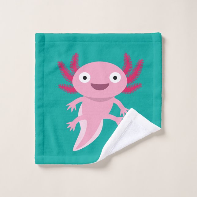 Toalha De Rosto Ilustração Engraçada Axolotl (Pano de lavar)