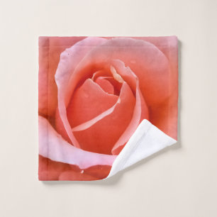 Toalha De Rosto Impressão de Arte Botânica Rosa Romântica