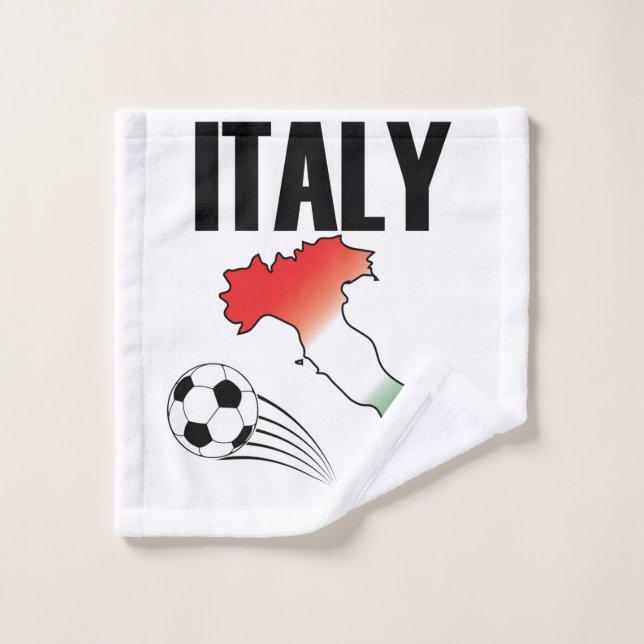 Toalha De Rosto Itália Futebol Fan Map Boot Futebol Ball (Pano de lavar)