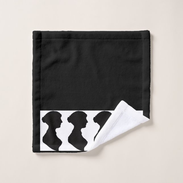 Toalha De Rosto Jane Austen's Silhouette on Black (Pano de lavar)