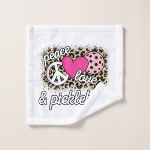 Toalha De Rosto Jogador De Pickleball Engraçado Com Amor Pela Paz