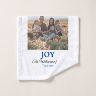 Toalha De Rosto Joy christmas adiciona nome de família presentes d