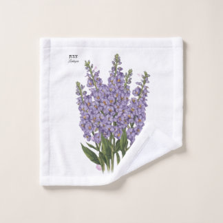 Toalha De Rosto Julho Larkspur Bloom - Presente de Aniversário Per