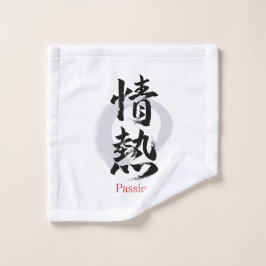Toalha De Rosto Kanji Jonetsu/Paixão Caligrafia Japonesa