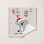 Toalha De Rosto Koala Christmas Snow Winter Animais Koalas Wash Cl<br><div class="desc">O coala de Natal com luzes de fadas. Animais engraçados com presentes e neve nas férias. Também é engraçado para o natal em julho. Os coalas são animais bonitos e perfeitos para o Natal.</div>