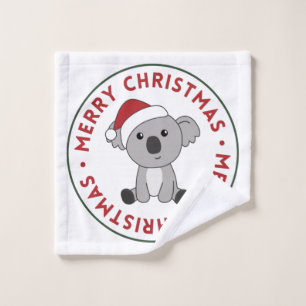 Toalha De Rosto Koala Christmas Snow Winter Animais Koalas Wash Cl
