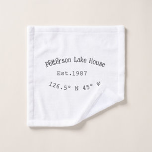 Toalha De Rosto Lago House ets. Data ano em que as coordenadas per