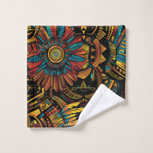 Toalha De Rosto Lava-Lava-Lava "Aztec Dream" em Ciano Suave