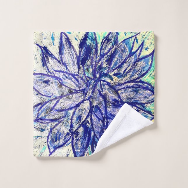 Toalha De Rosto Lave o Véu Rare Blue Dalhia (Pano de lavar)