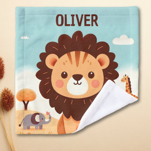 Toalha De Rosto Leão Kawaii Fofo e Amigos Personalizado