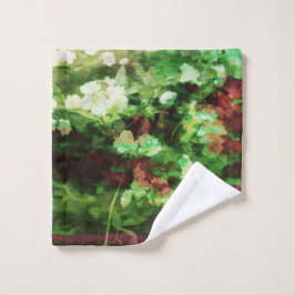 Toalha De Rosto Legal padrão de arte verde-vermelha. Conceito de n