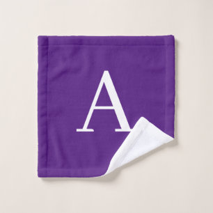 Toalha De Rosto Letra inicial Monograma Estilo moderno roxo