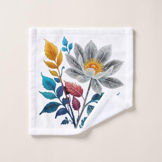 Toalha De Rosto lindas flores e folhas (Pano de lavar)