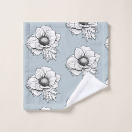 Toalha De Rosto Linha arte botânica: Anêmona