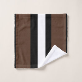 Toalha De Rosto Listras castanhas, pretas e brancas