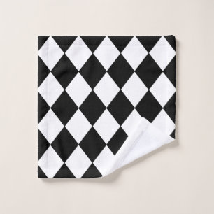 Toalha De Rosto Lixo branco e preto