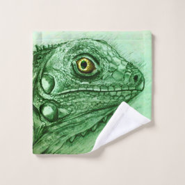 Toalha De Rosto Lixo ilustrado colorido - Iguana
