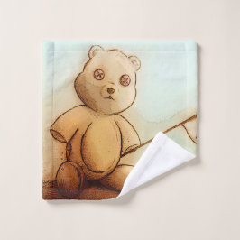 Toalha De Rosto Lixo ilustrado colorido - Ursinho