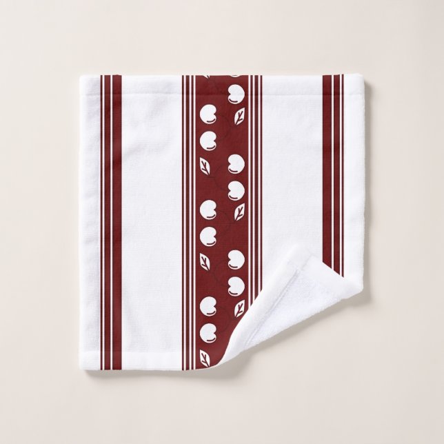 Toalha De Rosto Luxo em Listras de Jacquard Cereja (Pano de lavar)